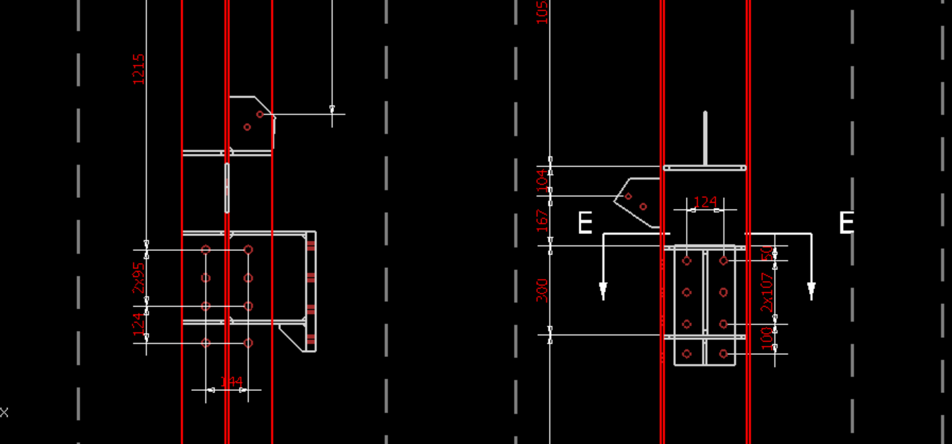 Shop drawing with views, sections and dimensions